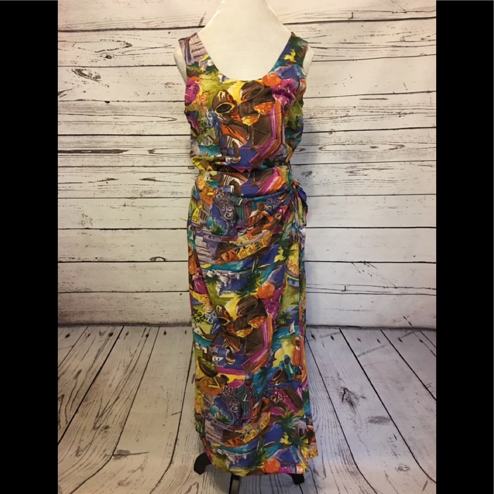 Colorful Sarong skirt and tank set
